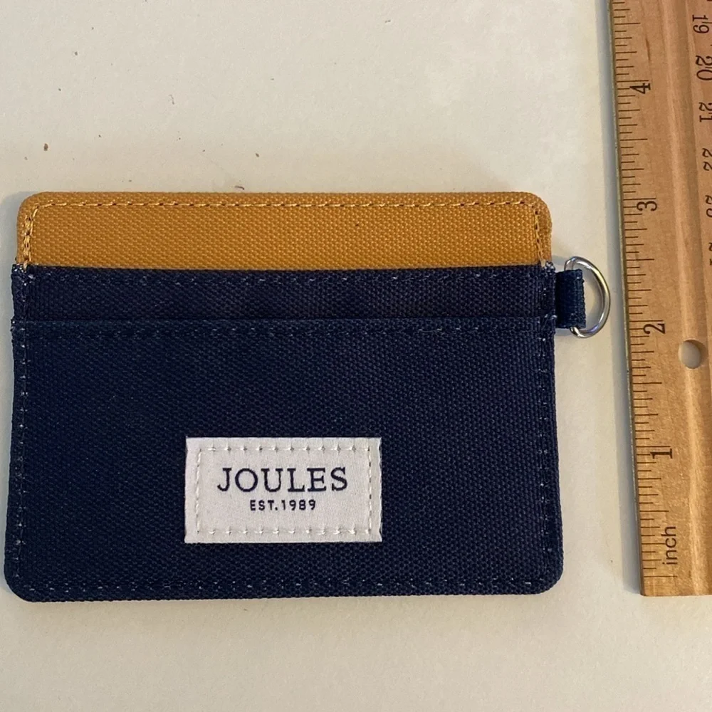 Joules On The Go Card Wallet in Navy Blue and Yellow
